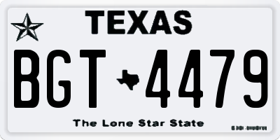 TX license plate BGT4479
