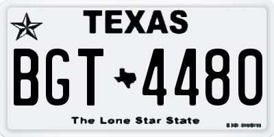 TX license plate BGT4480