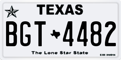 TX license plate BGT4482
