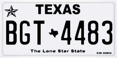 TX license plate BGT4483