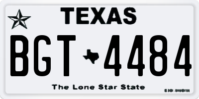TX license plate BGT4484