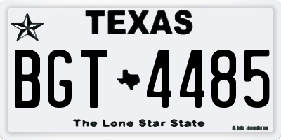 TX license plate BGT4485