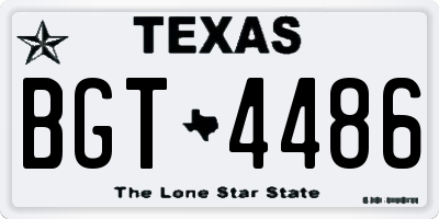 TX license plate BGT4486