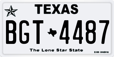 TX license plate BGT4487