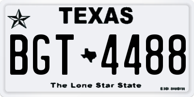 TX license plate BGT4488