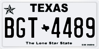 TX license plate BGT4489