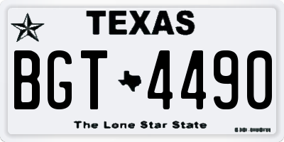 TX license plate BGT4490