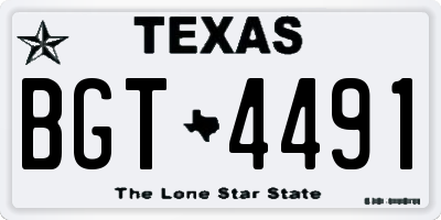 TX license plate BGT4491