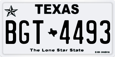 TX license plate BGT4493