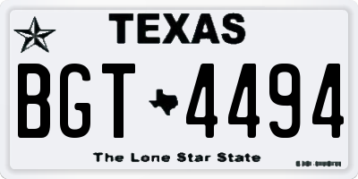 TX license plate BGT4494