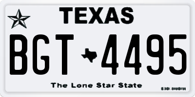 TX license plate BGT4495