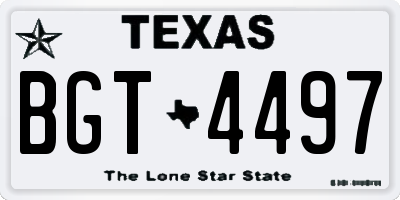 TX license plate BGT4497