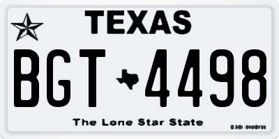 TX license plate BGT4498