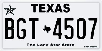 TX license plate BGT4507