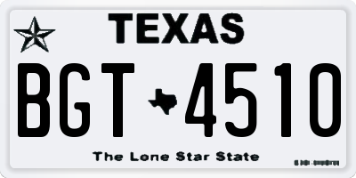 TX license plate BGT4510