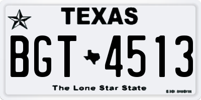 TX license plate BGT4513