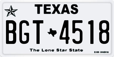 TX license plate BGT4518