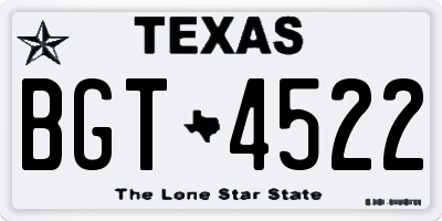 TX license plate BGT4522