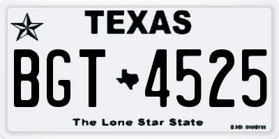 TX license plate BGT4525