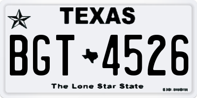TX license plate BGT4526