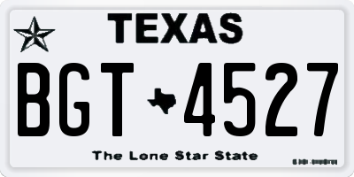 TX license plate BGT4527