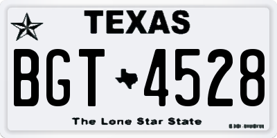 TX license plate BGT4528