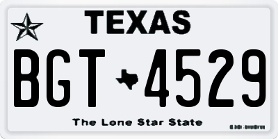 TX license plate BGT4529
