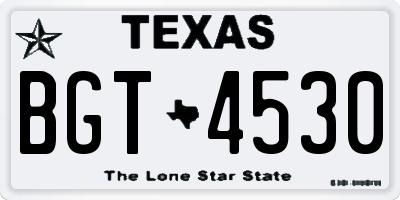 TX license plate BGT4530