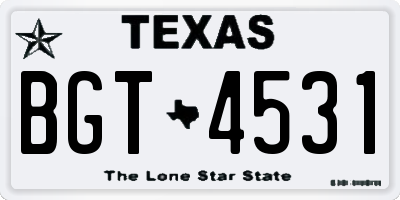 TX license plate BGT4531