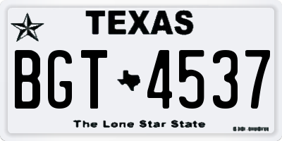 TX license plate BGT4537