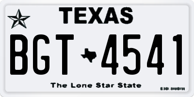 TX license plate BGT4541