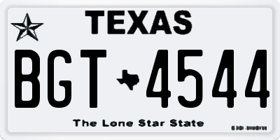 TX license plate BGT4544