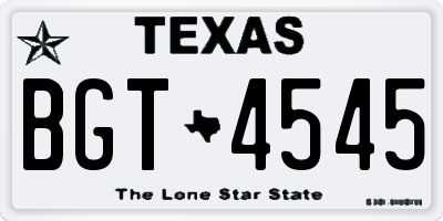 TX license plate BGT4545