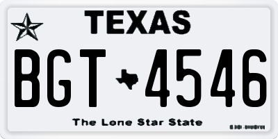 TX license plate BGT4546