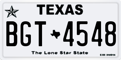 TX license plate BGT4548