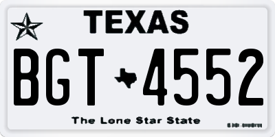 TX license plate BGT4552