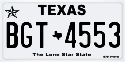 TX license plate BGT4553