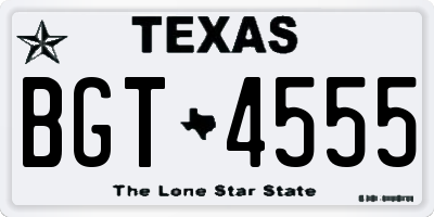 TX license plate BGT4555