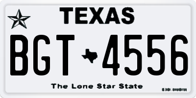 TX license plate BGT4556
