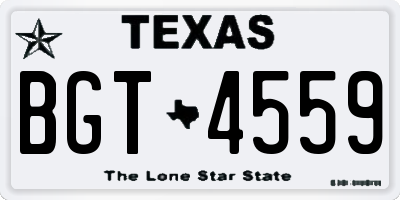 TX license plate BGT4559