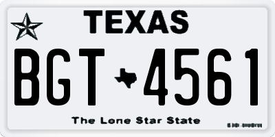 TX license plate BGT4561