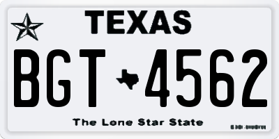 TX license plate BGT4562