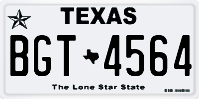 TX license plate BGT4564