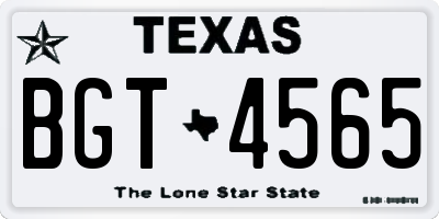 TX license plate BGT4565