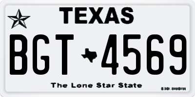 TX license plate BGT4569