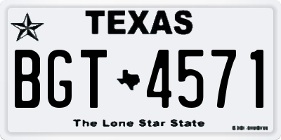 TX license plate BGT4571