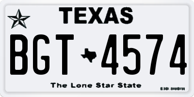TX license plate BGT4574