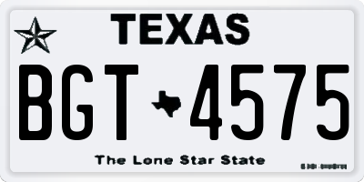 TX license plate BGT4575