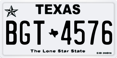 TX license plate BGT4576