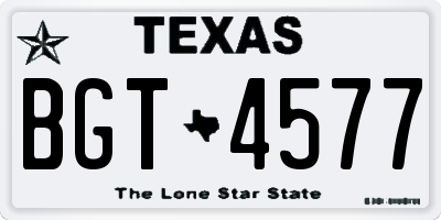 TX license plate BGT4577